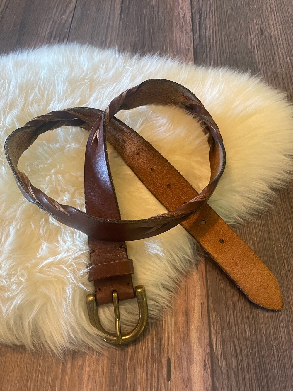 VTG Leather Belt with Solid Brass Buckle